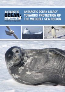 Titelblatt des Berichtes: "Vermächtnis des Südlichen Ozeans: Eine Vision für den Schutz des Weddell-Meeres" (Antarctic Ocean Legacy: Towards Protection of the Weddell Sea Region)
