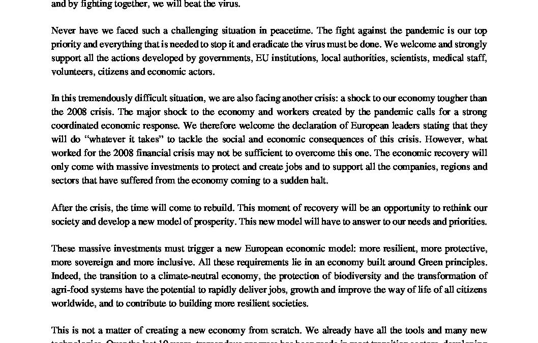 Green Recovery Call to Action & Signatories